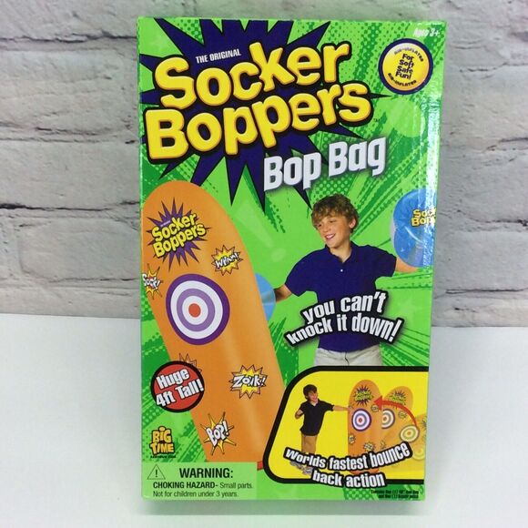 Socker Boppers Power Bag Standing Inflatable Punching Bag Red 4' Tall Ages 3+ - Picture 1 of 8